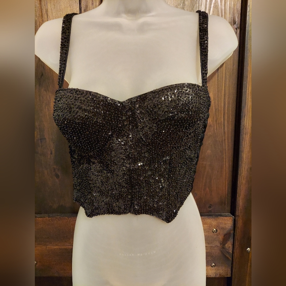 Vintage Beaded and Sequined Bustier